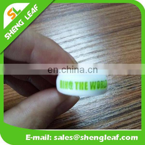 night lighting silicone finger rings silk priting custom logo