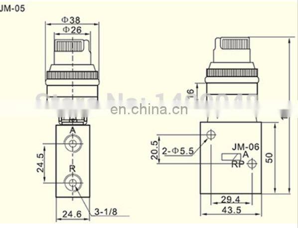GOGO ATC Pneumatic 3 way air Manual Mechanical valve hand control valves 1/4 inch JM-05 Rotary type with selective knob button