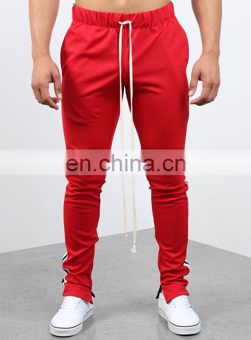 DiZNEW OEM USA brand 94% Polyester 6% Elastane track pants with stripe