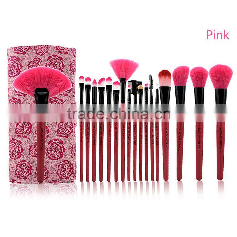 go pro makeup brush / cosmetic makeup brush set / 18 pcs rose pink makeup brush set