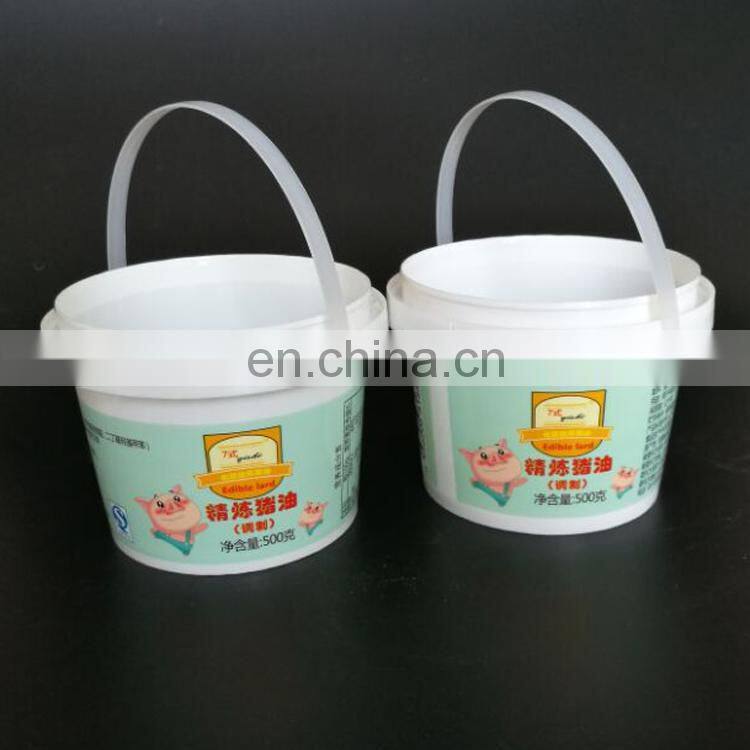 500ml PP plastic buckets for oyster sauce with lid and handle