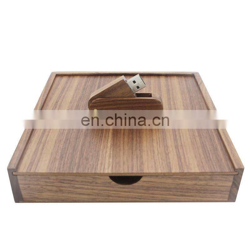 Walnut Wood Photo Album Box Gift USB Wooden Package Box Size 18*17*5.5cm