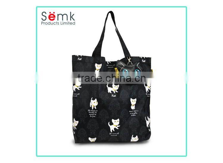 SEMK brand fancy print folding nylon recycle shopping bag gift bag