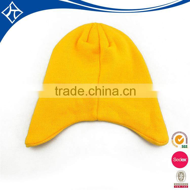 custom plain yellow baby boy beanie hat