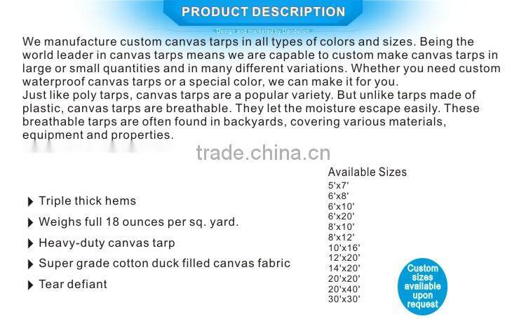 heavy duty roof waterproof covers customized canvas tarps