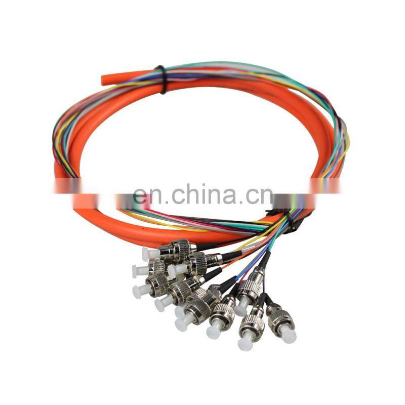 12 Color Fiber Cores FC Multi mode 50/125 62.5/125 0.9mm Fiber Optic Bundle Pigtail 12 core fc/upc bundle bare fiber 0.9 pigta