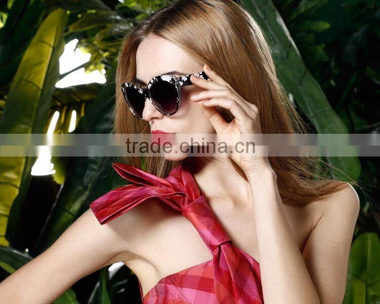 ladies new model flower heat transfer printing frame sunglasses