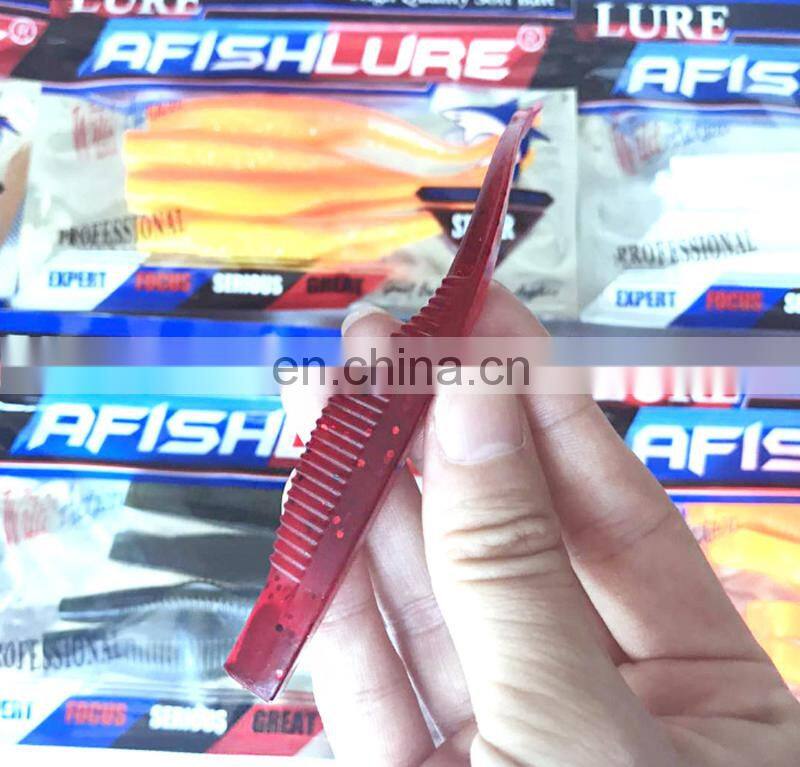 Amazon High Quality 128mm 6.5g 4pcs/bag 14 Colors Simulation Soft Bass Fishing Lure Fork Tail Soft Bait