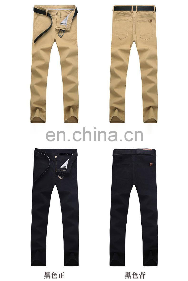 Wholesale customized brand LOGO new high-quality 100% cotton straight casual pants slim-fit men's trousers