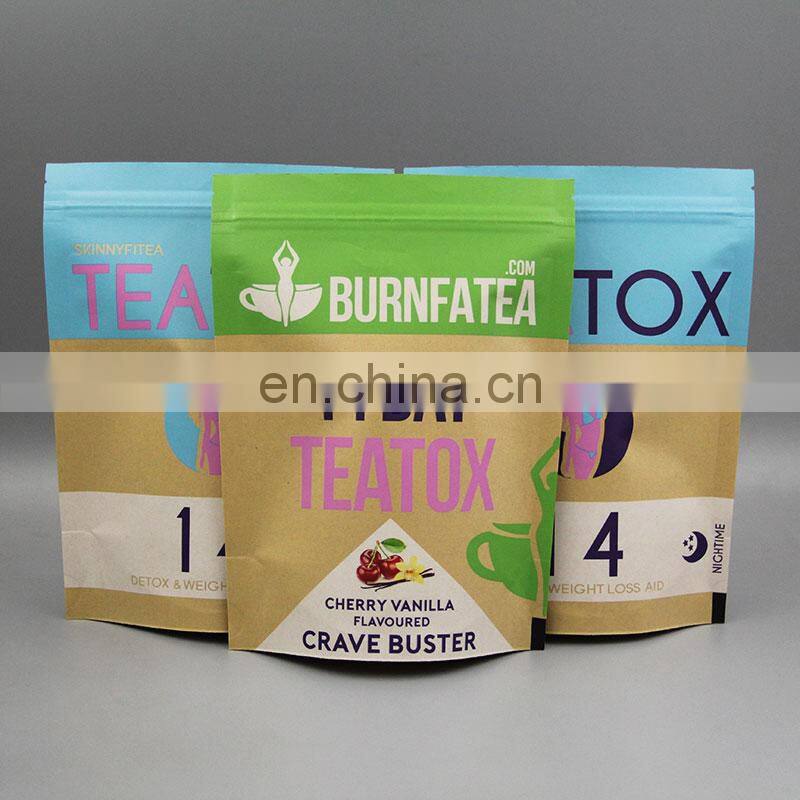 Customized printing Standing Up Pouches Food Packaging Zipper Bags With Window brown paper bag kraft