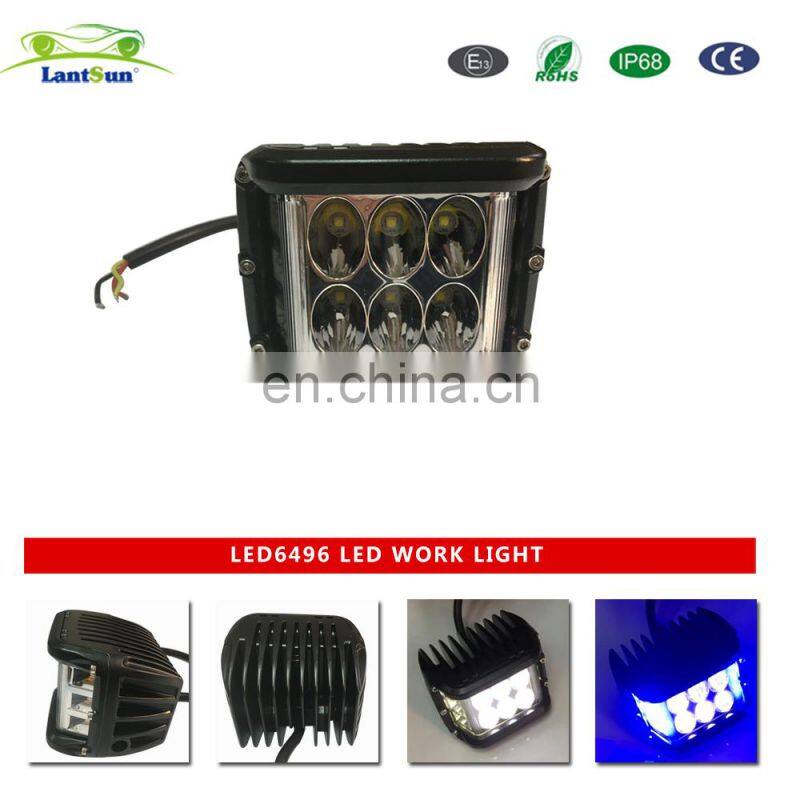 LED6496 LED WORK LIGHT Aluminum Alloy led spotlights driving lights Imitation 48W white and blue flash 9-48V LANTSUN