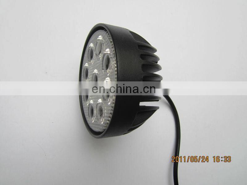 Lantsun round led light 4" inch 27W LED Working Light Spot Flood Lamp Motorcycle Tractor Truck Trailer SUV for JEEP Offroad