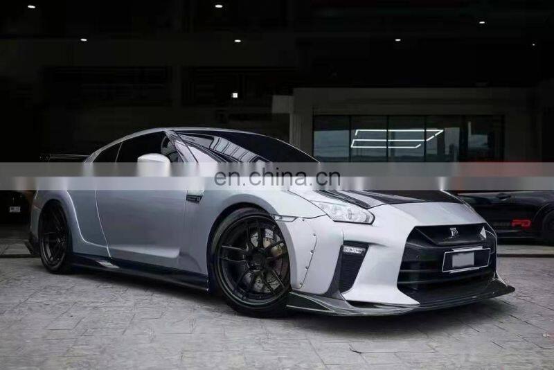 Runde Resin Half or Full Carbon Fiber For 2009-2021 Nissan GTR R35 Top Secret Style Body Kit Front Rear Bumper Lip Fender Hood