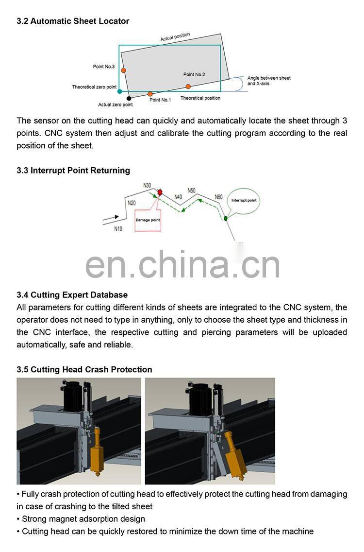T&L Brand High Speed 3kw Fiber laser cutting machine price with Auto nozzle change