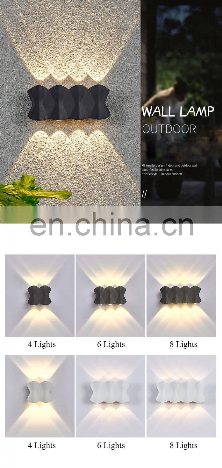 Aluminum Indoor Bedroom Living Room Stairs Wall Light New IP65 LED Wall Lamp Outdoor Waterproof Garden Lighting 4W 6W 8W