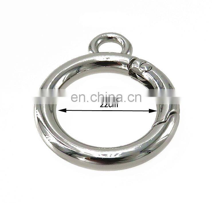 Zinc Alloy O Ring Round Carabiner With Logo Metal Carabiner Key Chain Round Snap Hooks O Ring Carabiner