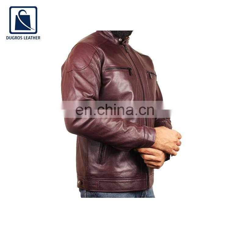 2021 Exclusive Range Hot Selling Zipper Closure Type Genuine Leather Jacket for Men