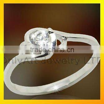 hot sell fine jewelry high quality elegant lady simple plain silver ring