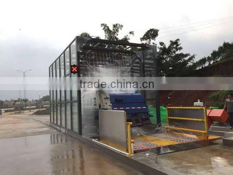 Construction Site Vehicle Wash Machine PE-WW200, Engineering Truck Wheel Wash Equipment, Trash Dump Vehicle Washing System