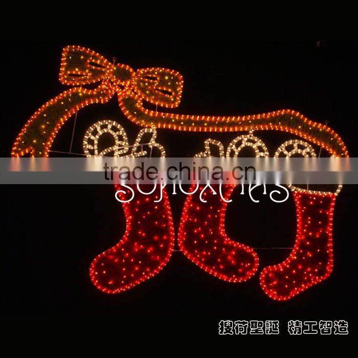 PVC & light rope plane big christmas light motif
