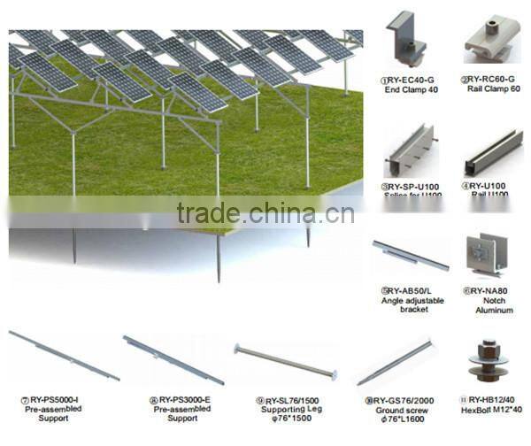 Color Steel Tile Roof Solar System Tile Roof Solar Mounting Tracking System