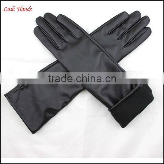 long women dresses imitation leather fabric wholesale factory gloves