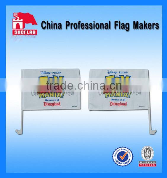 World cup soccer logo car flags plastic car window flag poles