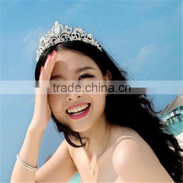 Upscale luxury full diamond tiara crown of the bride wedding headband, Baroque pop hair accessories hair clip