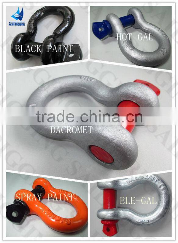 china hardware screw pin bow shackle