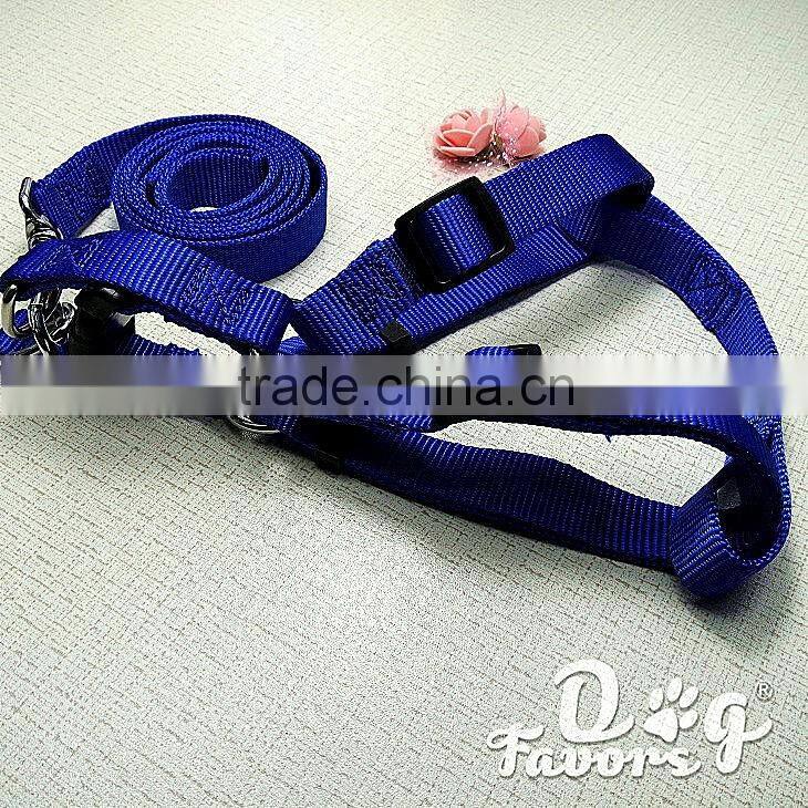 Summer Use Heavy Duty Outdoor Sport Dog Traning Harness and Leash, Classic Solid Nylon Dog Harness and Leash