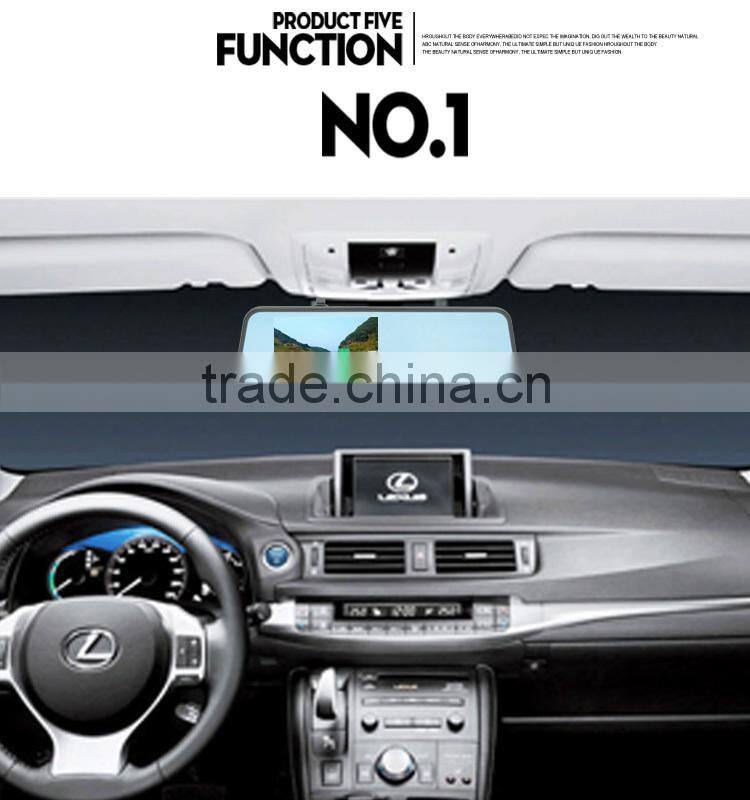 Car bluetooth rearview mirror with fm transmitter