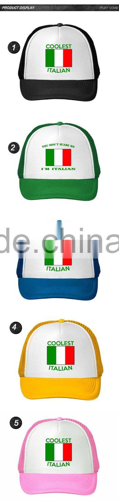 Promotional custom outdoor italian flag hat embroidery