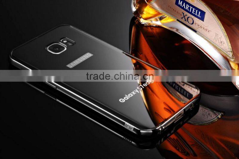 Original KXX with Mirror Case for Samsung S7 edge KXX Luxury Stainless steel frame Acrylic backplane Cover MT-5581