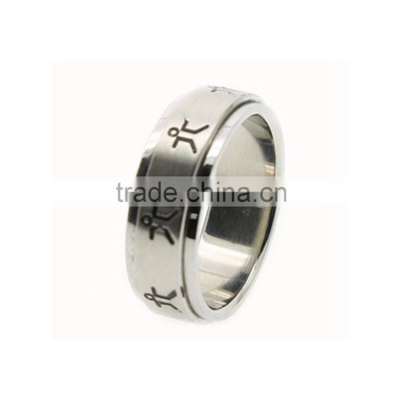 Stainless Steel Spinner Cheap Steel Finger Etched Word Rings