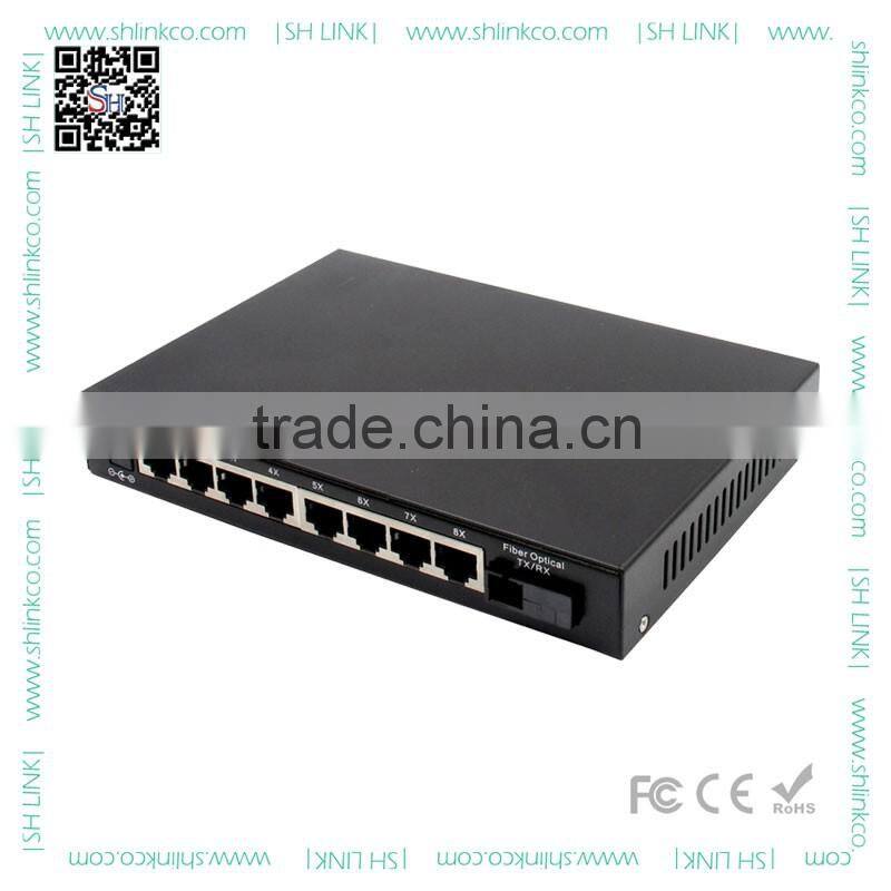 Customized nice quality 9 ports 10/100M fast ethernet switch 8 FE RJ45 1 sfp ports