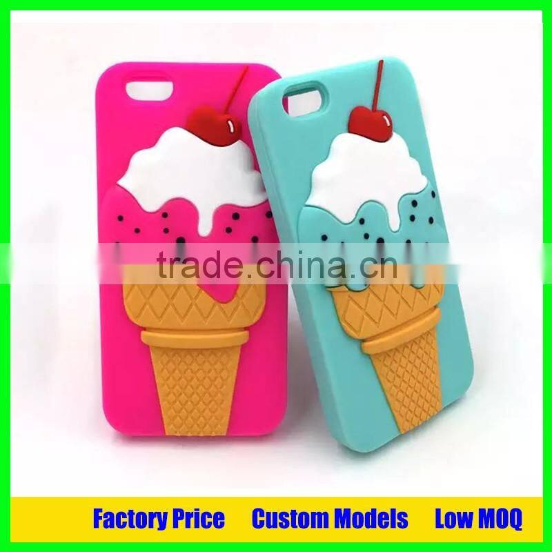 Factory open mold customized ice cream design silicone phone case for iphone 6 6plus