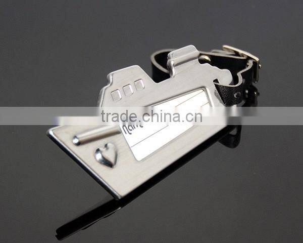 Wedding Favor Souvenir Steamer Luggage Label Leather Strap Metal Ship Travel Name Tag Stainless Steel Personalized Luggage Tag