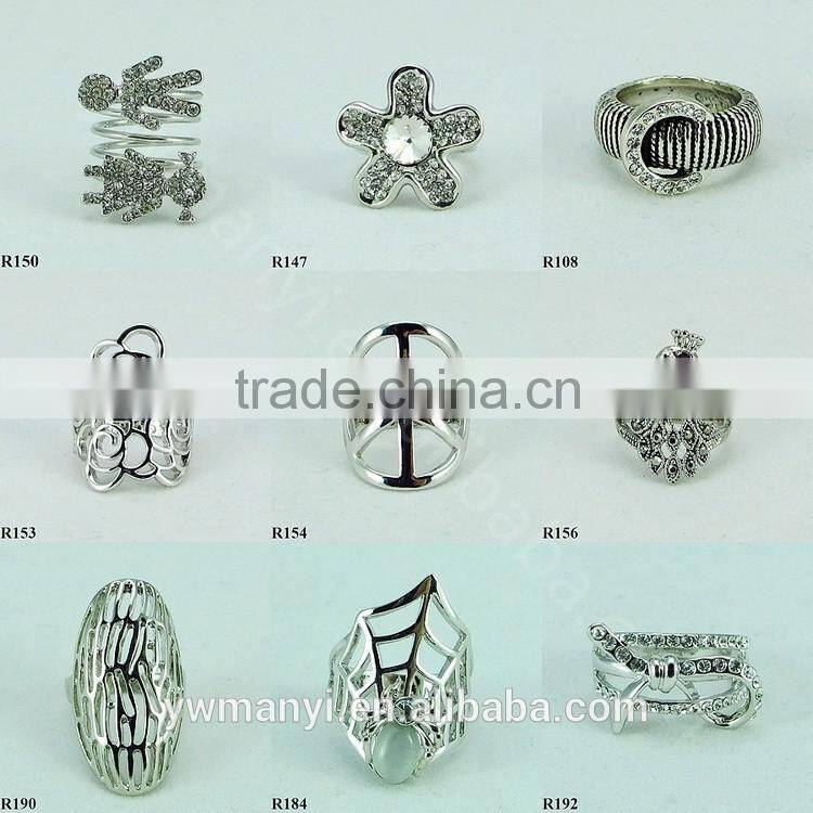 Wholesale Lots Fashion Silver Finger Girl and Boy Thin Silver Ring R0150