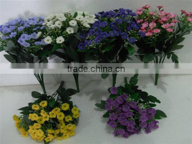 artificial silk single chrysanthemum flowers with leaves