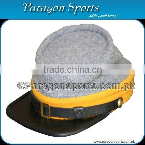 Military Civil War Kepi Forage Cap with Leather Visor