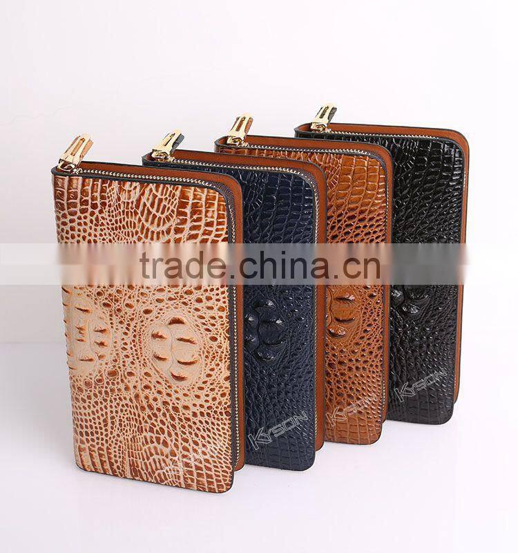 Man short old leather wallet