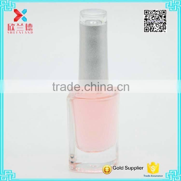 Wholesale empty custml clear 10ml unique shape glass nail polish bottle with screw cap
