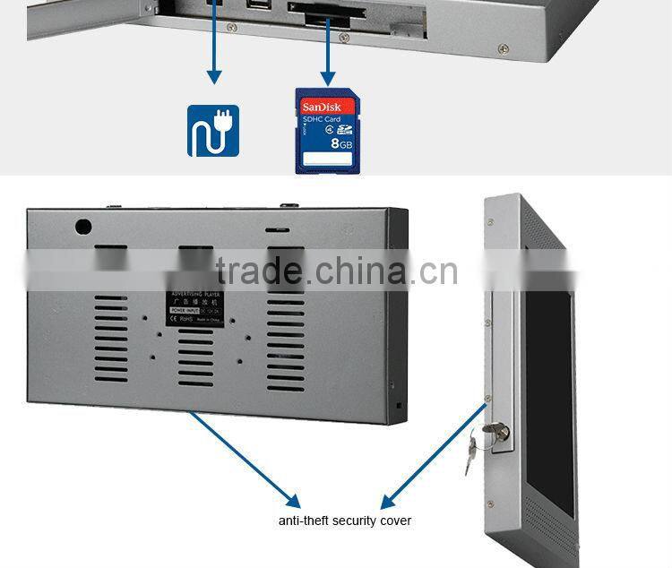 FlintStone 10 inch LCD video player , promotional advertising monitor, advertising monitor used in train