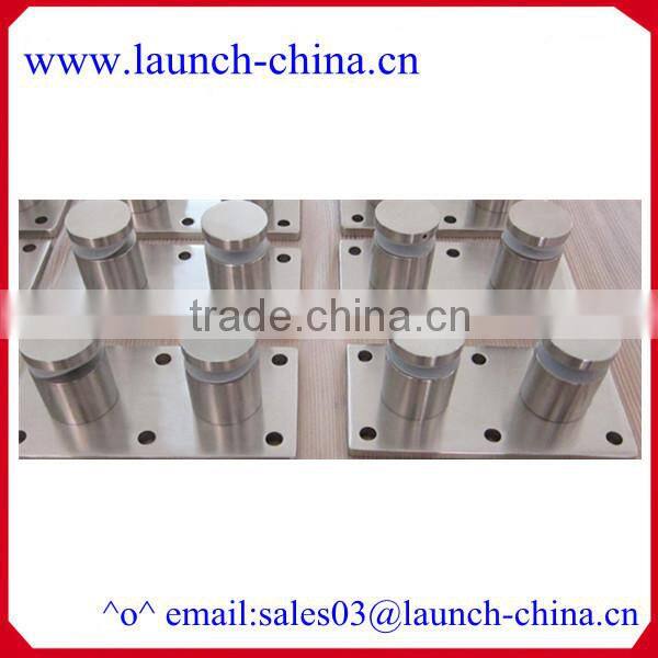 stainless steel double glass standoff with 200*100*10mm back plate