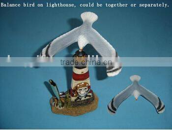 Balance seagull souvenir resin lighthouse with penholder