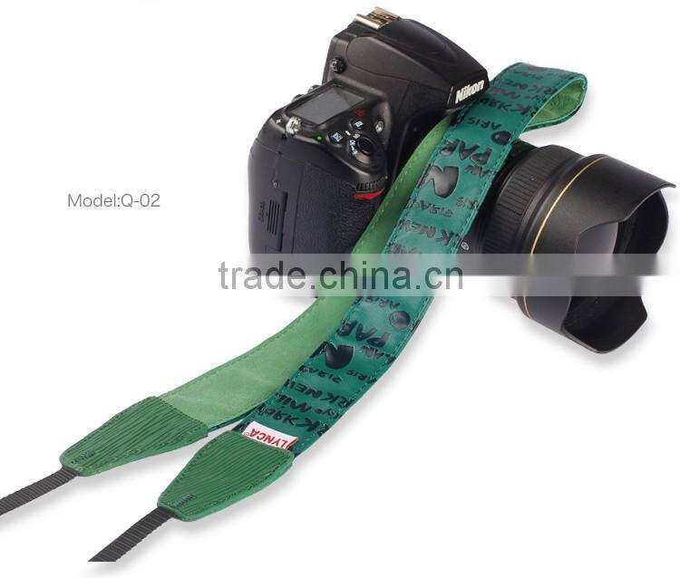 yellow Leather Camera Strap Shoulder Neck Russian Series For DSLR for Canon for Nikon Q-01