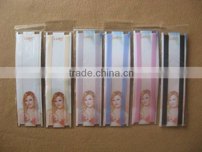 invisible elastic silicone bra strap/silicone invisible bra straps with different color
