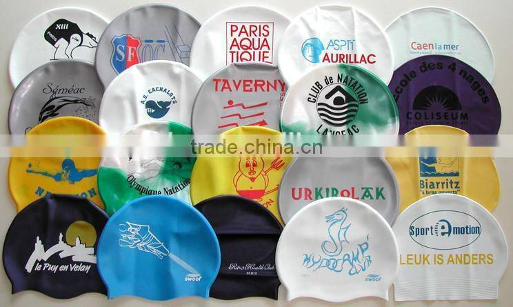 High quality eco-friendly printing silicone swim cap