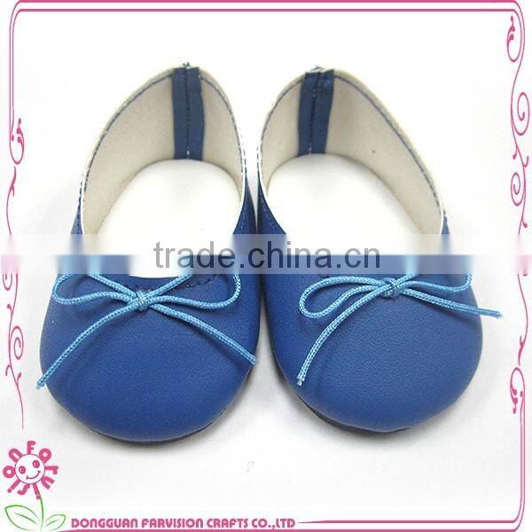 dark blue PU leather doll shoes wholesale 18 inch