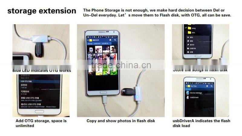 2015 new innovation products otg cable usb adapter for smart phone game
